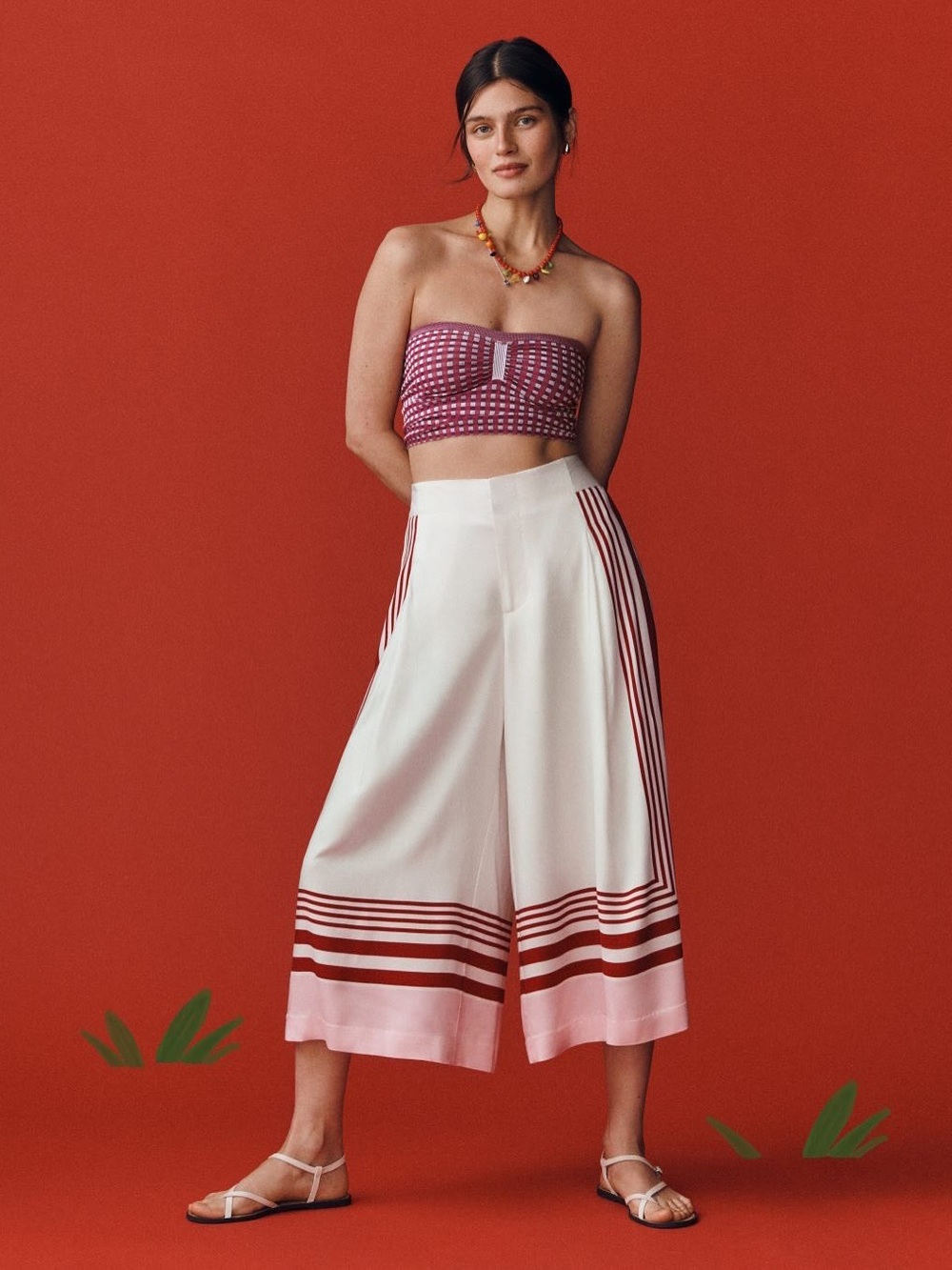 Anthropologie Maeve Printed Pleated A-Line Culottes Size Small